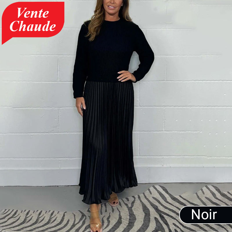 🥰Vestidos plisados de cuello redondo para mujer, elegantes y con estilo📦ENVÍO GRATIS✈️