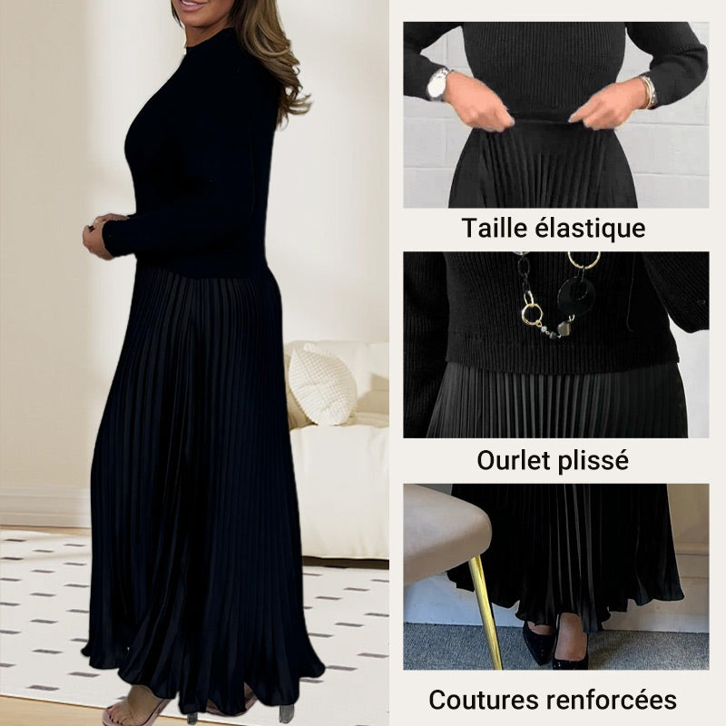 🥰Vestidos plisados de cuello redondo para mujer, elegantes y con estilo📦ENVÍO GRATIS✈️