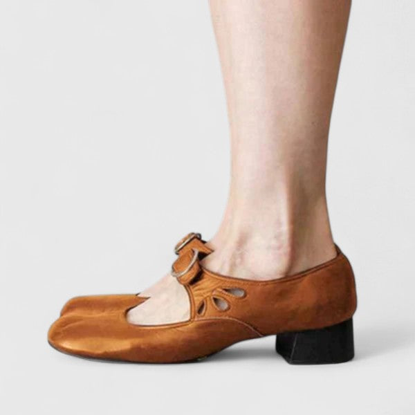 LÉA | ZAPATOS MERCEDITAS RETRO CON HEBILLA REDONDA