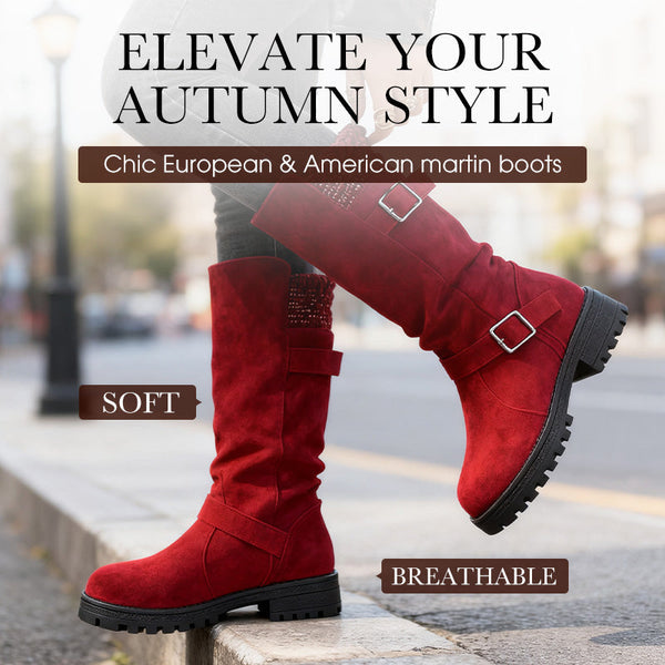 👢 ¡50% DE DESCUENTO AHORA! 🔥 Botas de ante Chica para mujer - estilo europeo y suela antideslizante, comodidad todo el d