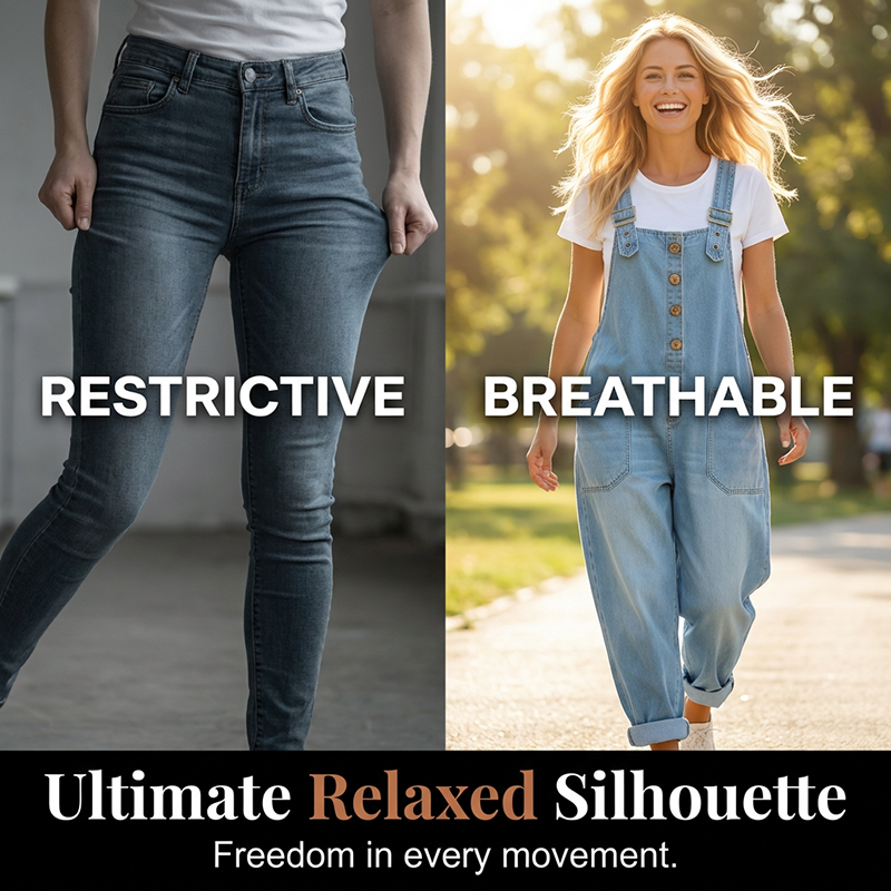 👖🔥 50% DE DESCUENTO 💥 Peto vaquero baggy con bolsillos para mujer – casual, cómodo y a la última ✨