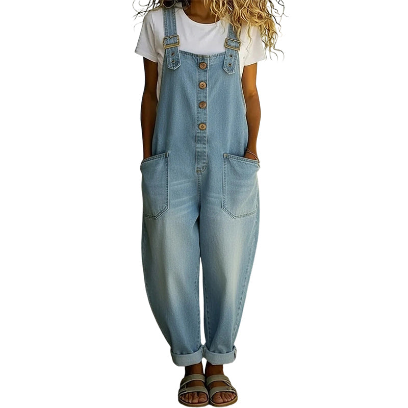 👖🔥 50% DE DESCUENTO 💥 Peto vaquero baggy con bolsillos para mujer – casual, cómodo y a la última ✨