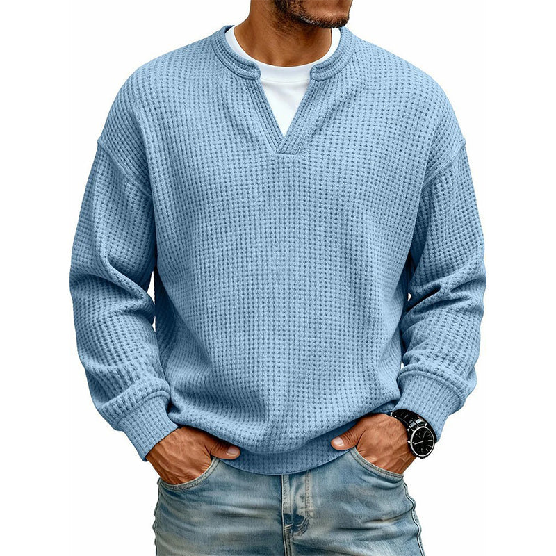⌛Oferta por tiempo limitado🛍️Camiseta cómoda de capas con textura waffle