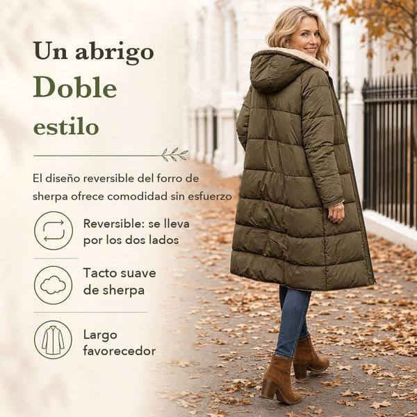 📢📢¡¡¡50% DE DESCUENTO!!!🎉✨ Abrigo acolchado reversible entallado con capucha