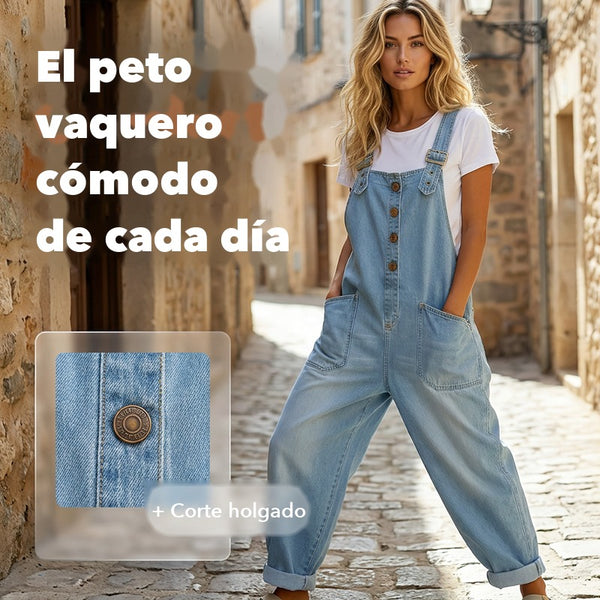 👖🔥 50% DE DESCUENTO 💥 Peto vaquero baggy con bolsillos para mujer – casual, cómodo y a la última ✨