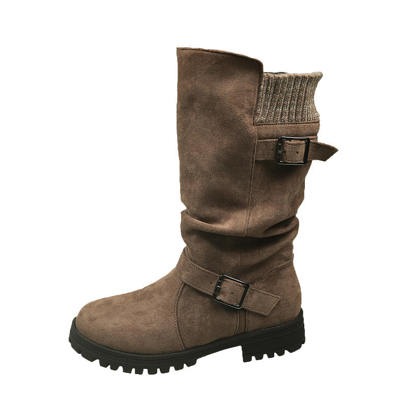 👢 ¡50% DE DESCUENTO AHORA! 🔥 Botas de ante Chica para mujer - estilo europeo y suela antideslizante, comodidad todo el d
