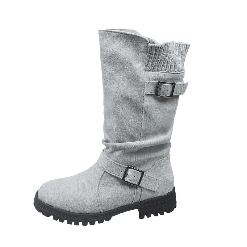 👢 ¡50% DE DESCUENTO AHORA! 🔥 Botas de ante Chica para mujer - estilo europeo y suela antideslizante, comodidad todo el d