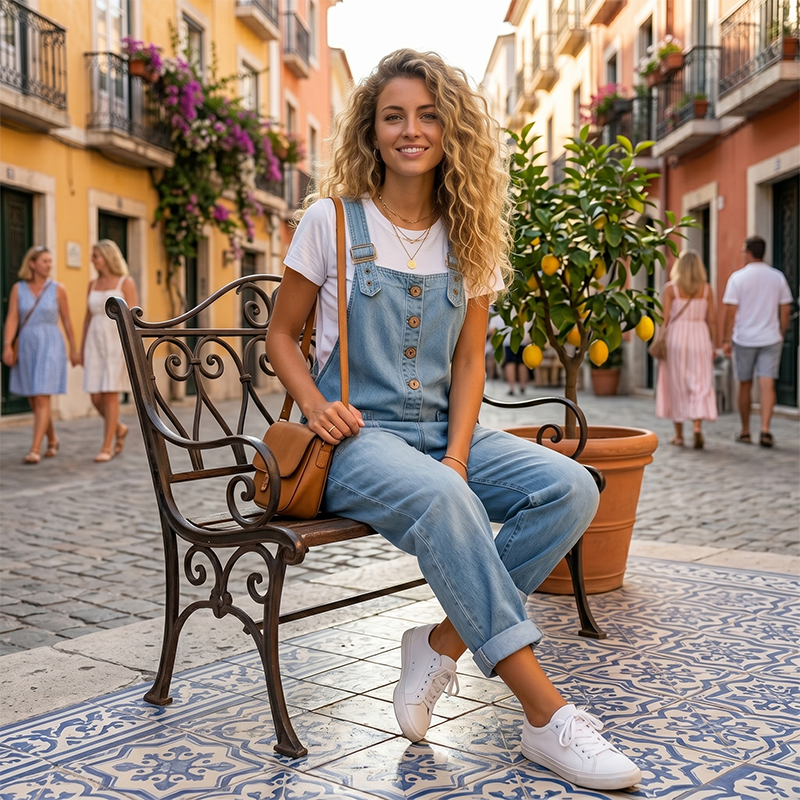👖🔥 50% DE DESCUENTO 💥 Peto vaquero baggy con bolsillos para mujer – casual, cómodo y a la última ✨