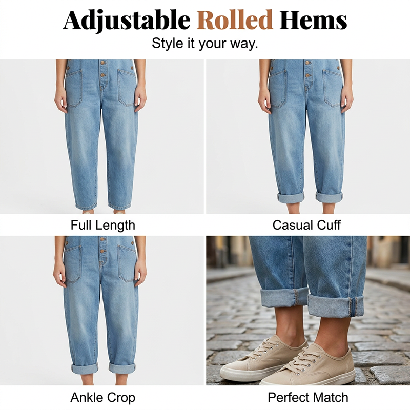 👖🔥 50% DE DESCUENTO 💥 Peto vaquero baggy con bolsillos para mujer – casual, cómodo y a la última ✨