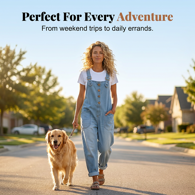 👖🔥 50% DE DESCUENTO 💥 Peto vaquero baggy con bolsillos para mujer – casual, cómodo y a la última ✨