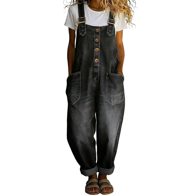 👖🔥 50% DE DESCUENTO 💥 Peto vaquero baggy con bolsillos para mujer – casual, cómodo y a la última ✨