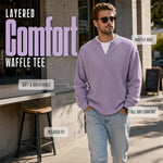⌛Oferta por tiempo limitado🛍️Camiseta cómoda de capas con textura waffle