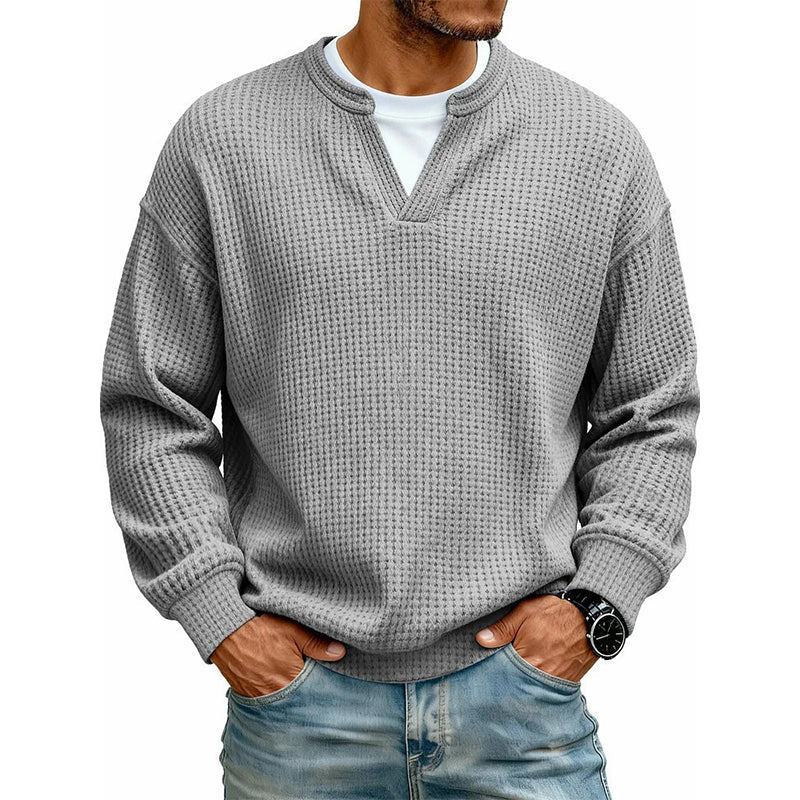 ⌛Oferta por tiempo limitado🛍️Camiseta cómoda de capas con textura waffle