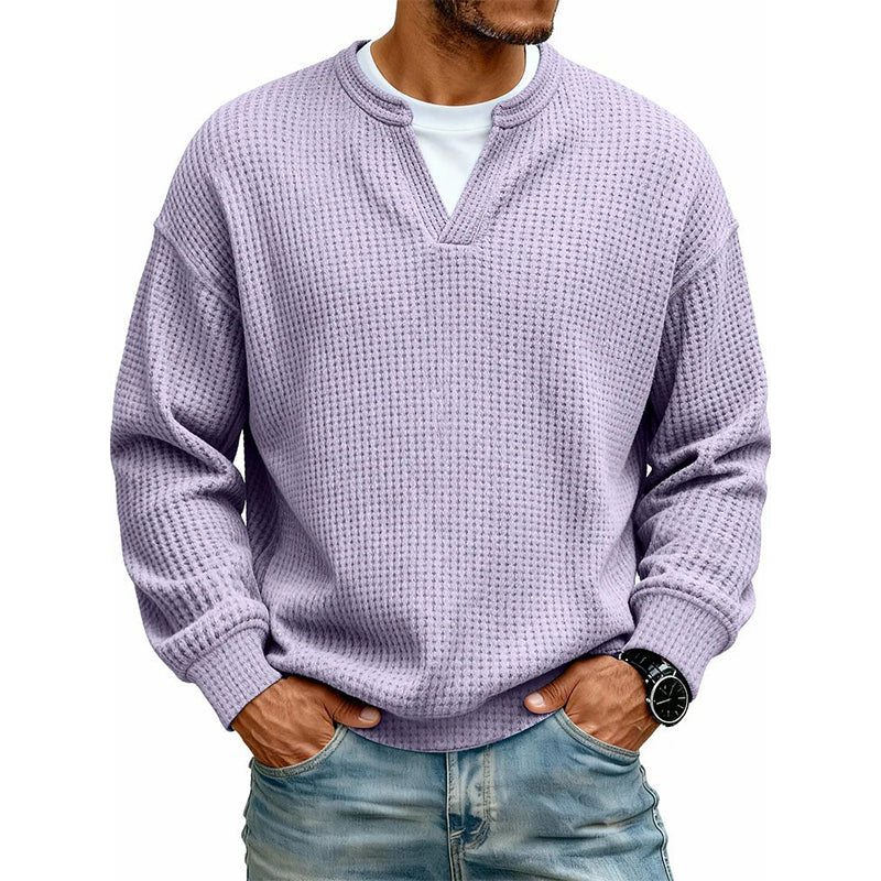 ⌛Oferta por tiempo limitado🛍️Camiseta cómoda de capas con textura waffle