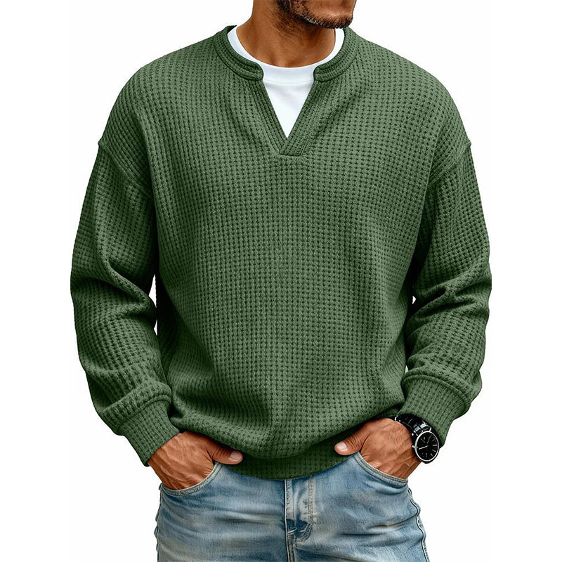 ⌛Oferta por tiempo limitado🛍️Camiseta cómoda de capas con textura waffle