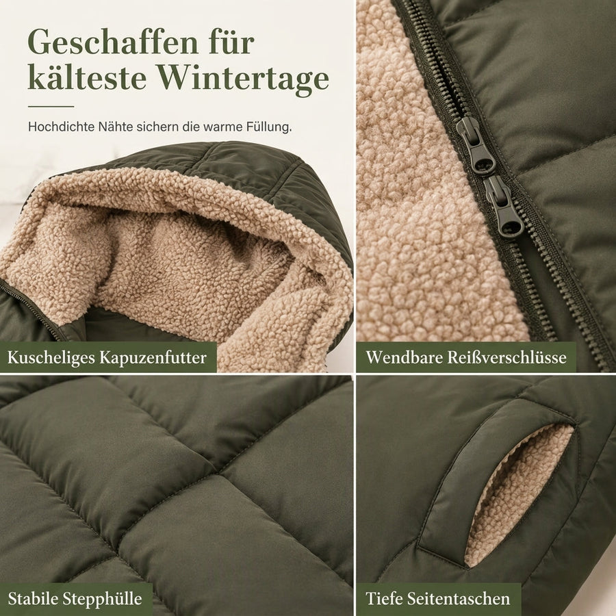 📢📢¡¡¡50% DE DESCUENTO!!!🎉✨ Abrigo acolchado reversible entallado con capucha